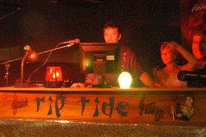 Picture of Dave and Kimi at their DJ table